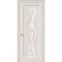 Дверь ПВХ Вираж Беленный дуб остекленная