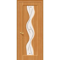 Дверь ПВХ Вираж Плюс Миланский орех остекленная