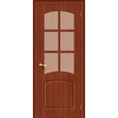 Дверь ПВХ Кэролл Итальянский орех остекленная