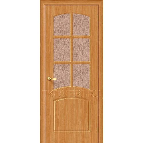 Дверь ПВХ Кэролл Миланский орех остекленная
