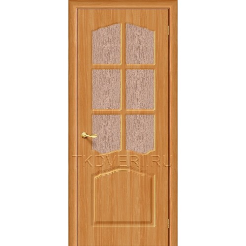 Дверь ПВХ Лидия Миланский орех остекленная