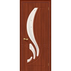 Дверь ПВХ Лотос Итальянский орех остекленная