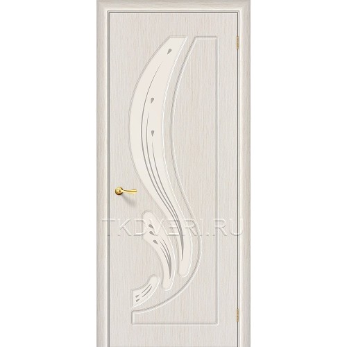 Дверь ПВХ Лотос Беленный дуб остекленная