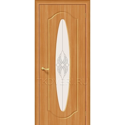 Дверь ПВХ Орбита Плюс Миланский орех остекленная