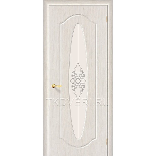 Дверь ПВХ Орбита Плюс Беленный дуб остекленная