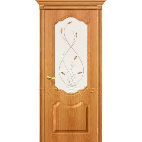 Дверь ПВХ Перфекта Миланский орех остекленная