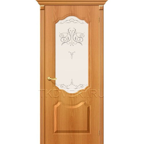 Дверь ПВХ Перфекта  Миланский орех остекленная