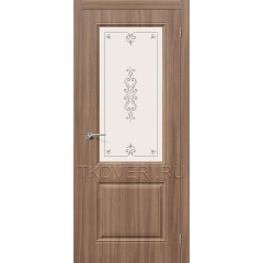 Дверь ПВХ Скинни-13 Шимо темный остекленная