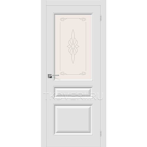 Дверь ПВХ Статус-15 Белый остекленная