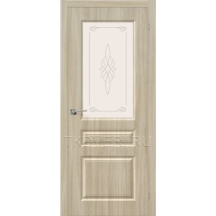 Дверь ПВХ Статус-15 Шимо светлый остекленная