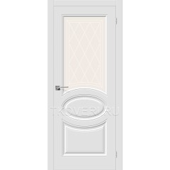 Дверь ПВХ Скинни-21 Белый остекленная