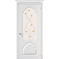 Дверь ПВХ Скинни-33 Белый остекленная