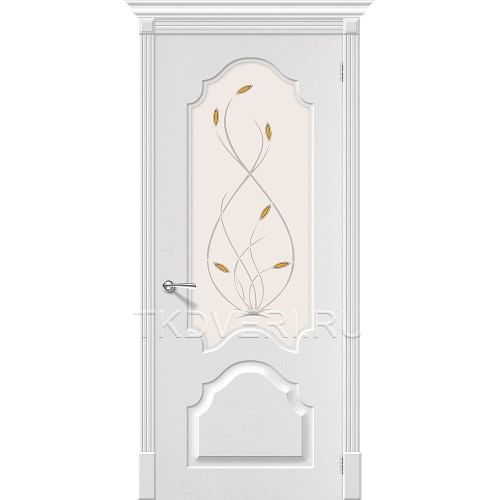 Дверь ПВХ Скинни-33 Белый остекленная