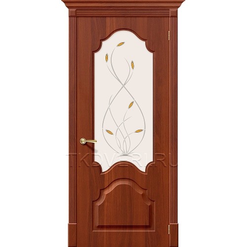 Дверь ПВХ Скинни-33 Итальянский орех остекленная