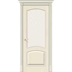 Дверь шпон Вуд Классик-33 остекленная Ivory