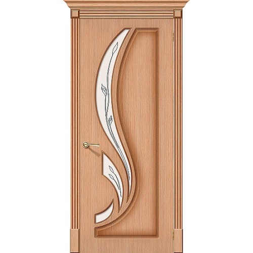 Лилия дуб межкомнатная шпонированная дверь со стеклом