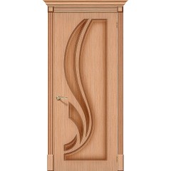 Лилия дуб межкомнатная шпонированная дверь глухая