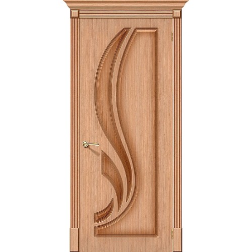 Лилия дуб межкомнатная шпонированная дверь глухая