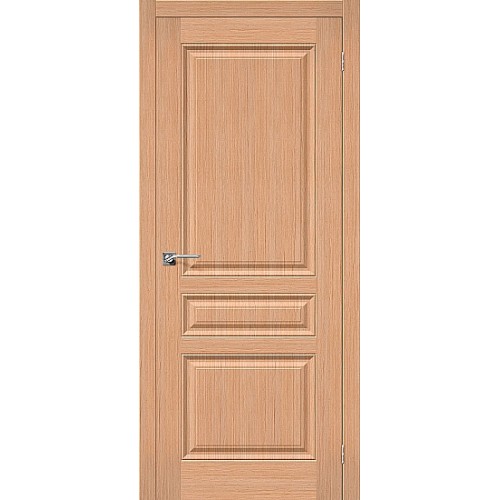 Статус-14  дуб межкомнатная шпонированная дверь глухая