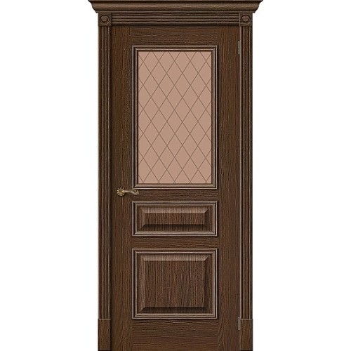 Дверь шпон Вуд Классик-15.1 остекленная Golden Oak