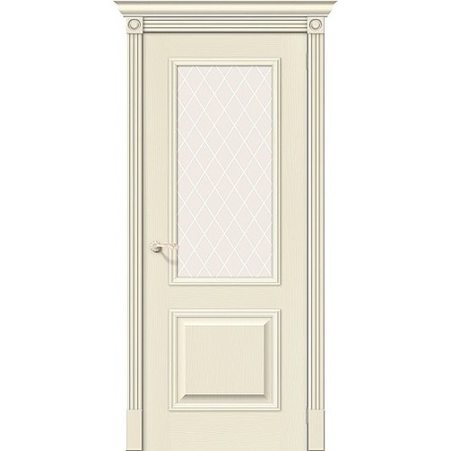 Дверь шпон Вуд Классик-13 остекленная Ivory