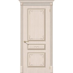 Дверь шпон Классика глухая бел.дуб