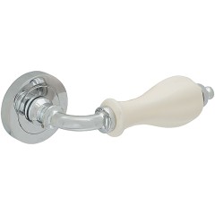 Ручка дверная Z-600 Хром/Слоновая кость