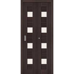 Дверь книжка экошпон Порта-23 Wenge Veralinga стекло сатинато белое