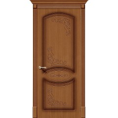 Азалия орех межкомнатная шпонированная дверь глухая