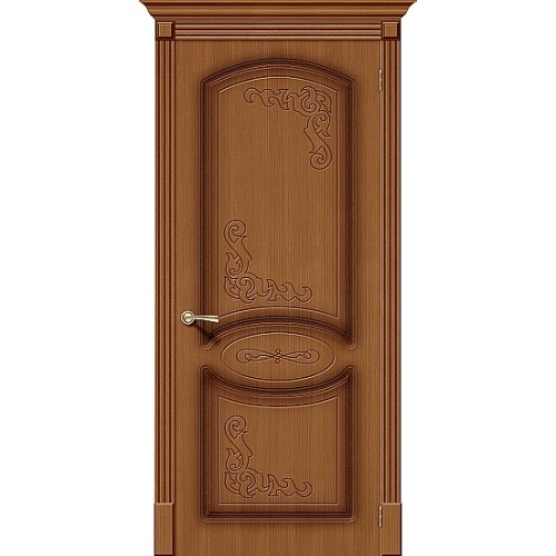 Азалия орех межкомнатная шпонированная дверь глухая