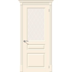 Дверь эмаль Скинни-15.1 Cream остекленная