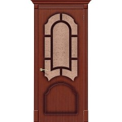 Соната макоре межкомнатная шпонированная дверь со стеклом