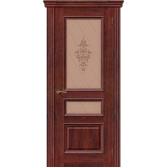 Дверь шпон Вена остекленная красное дерево