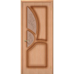 Дверь шпон Греция орех стекломо матовое бронза