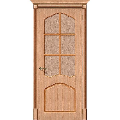 Каролина дуб межкомнатная шпонированная дверь со стеклом