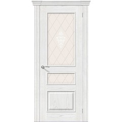 Дверь шпон Сорренто остекленная Жемчуг