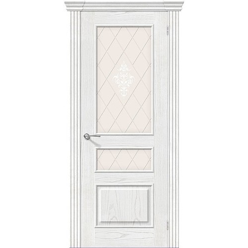 Дверь шпон Сорренто остекленная Жемчуг