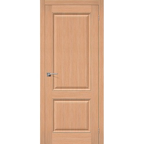 Статус-12 дуб межкомнатная шпонированная дверь глухая