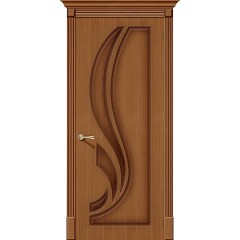 Лилия орех межкомнатная шпонированная дверь глухая