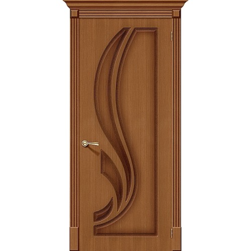 Лилия орех межкомнатная шпонированная дверь глухая