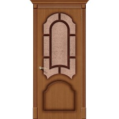 Соната орех межкомнатная шпонированная дверь со стеклом