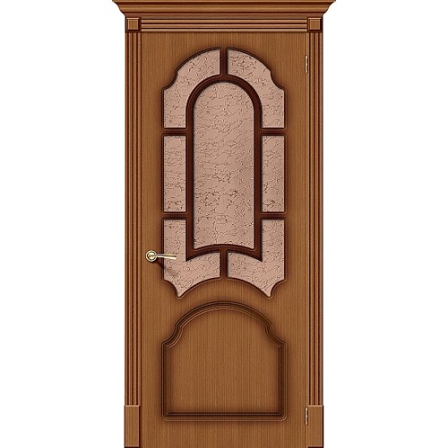 Соната орех межкомнатная шпонированная дверь со стеклом