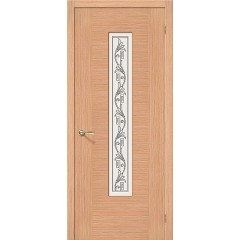 Рондо дуб межкомнатная шпонированная дверь со стеклом