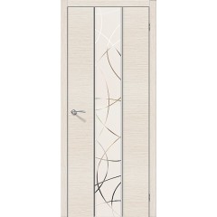 Дверь шпон Карат бел.дуб матовое зеркало