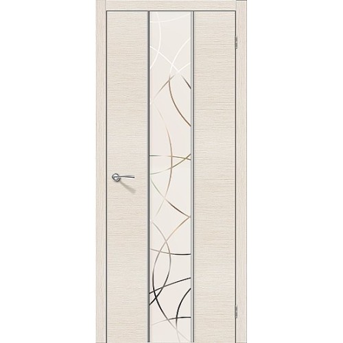 Дверь шпон Карат бел.дуб матовое зеркало