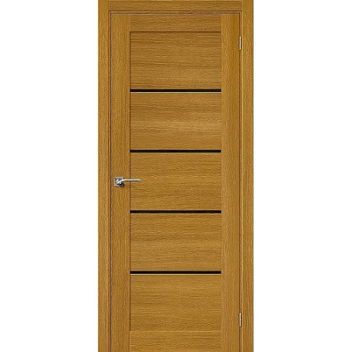 Дверь шпон Вуд Модерн-22 остекленная Natur Oak/Black Star