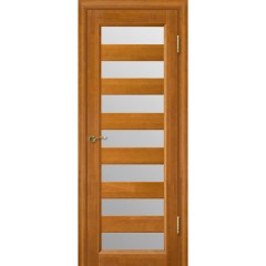 Дверь массив ольхи Премьер плюс остекленная Медовый орех