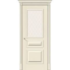 Дверь шпон Вуд Классик-15.1 остекленная Ivory
