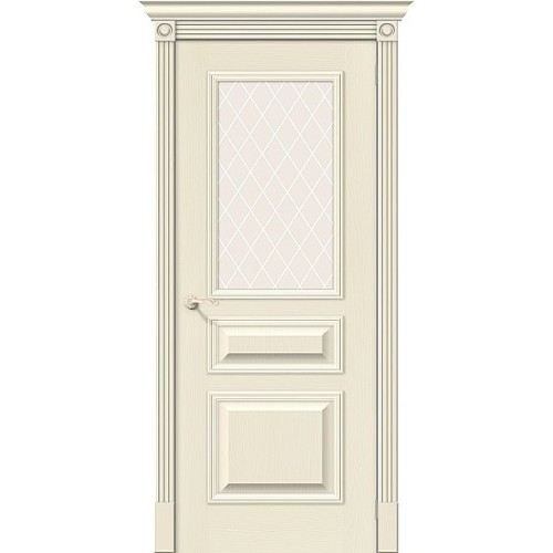 Дверь шпон Вуд Классик-15.1 остекленная Ivory