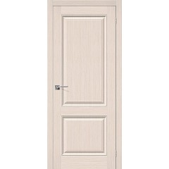 Статус-12 беленый дуб межкомнатная шпонированная дверь глухая